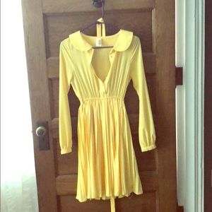 bright yellow midi dress